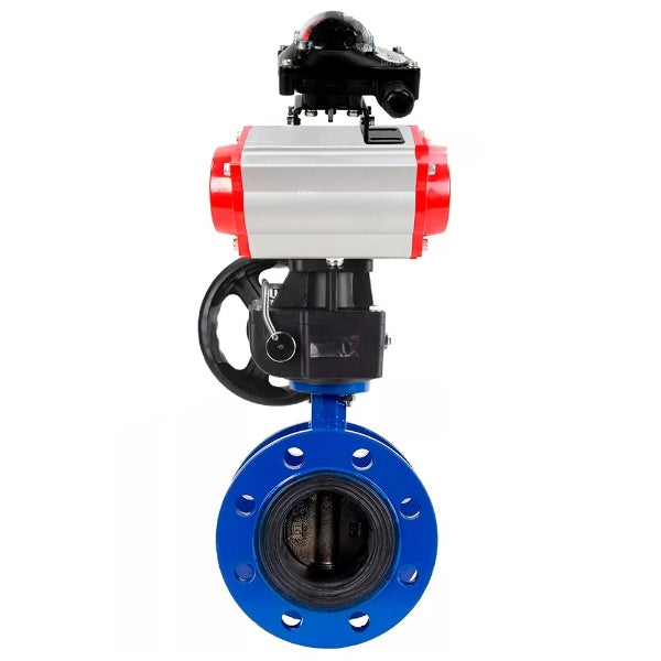Water Butterfly Valve Elephant WBV1331E-2W-F-H, body material - Cast iron GGG40/EN-GJS-400-15, disk material - Stainless steel AISI 304, seal - EPDM, pneumatic actuator PA-DA double action, LSU APL-210N, handwheel MON