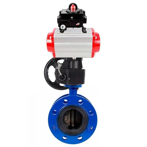 Water Butterfly Valve Elephant WBV1331E-2W-F-H, body material - Cast iron GGG40/EN-GJS-400-15, disk material - Stainless steel AISI 304, seal - EPDM, pneumatic actuator PA-DA double action, LSU APL-410N EX, handwheel MON