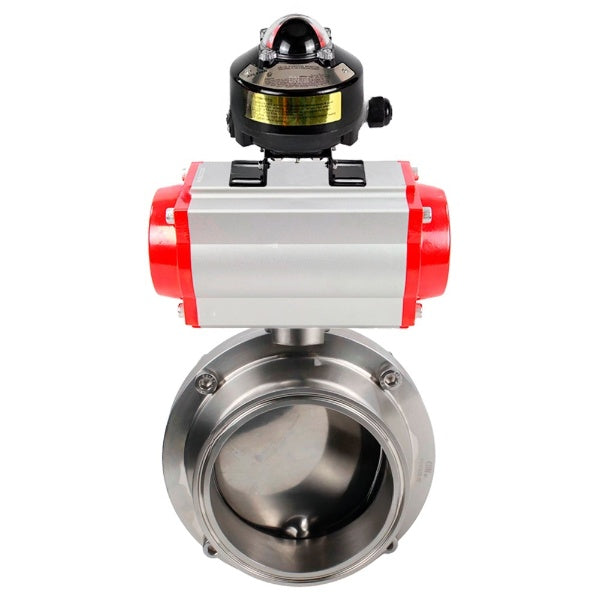 Water Butterfly valves Elephant WBV3131S-2W-C-H, body material - stainless steel AISI 304, seal - Silicon, with pneumatic actuator PA-DA-052 double action, LSU APL-510N EX