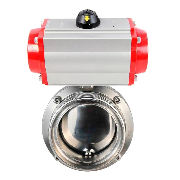 Water Butterfly valves Elephant WBV3131E-2W-T-H, body material - stainless steel AISI 304, seal - EPDM, with pneumatic actuator PA-DA-052 double action