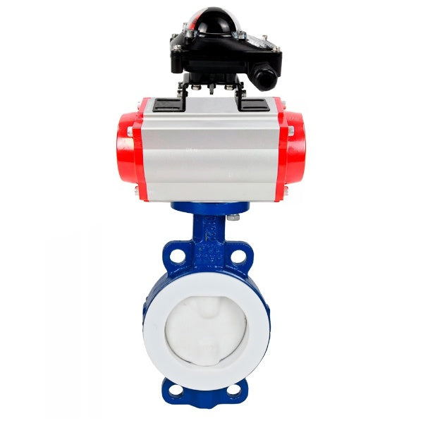 Water Butterfly Valve Elephant WBV3434Pf-2W-Fb-H, body material - Carbon steel, disk material - Carbon steel, seal - PTFE, coated PTFE, pneumatic actuator PA-DA double action, LSU APL-210N