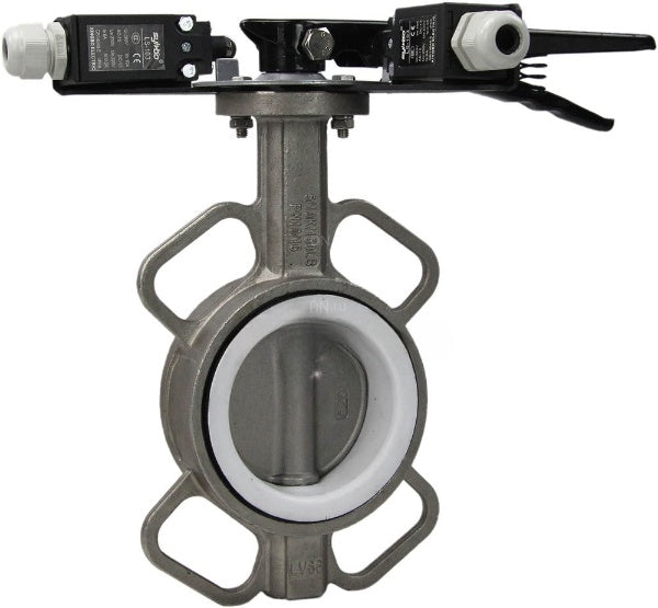 Water Butterfly Valve Elephant WBV3131P-2W-Fb-H, body material - Stainless steel AISI 304, disk material - Stainless steel AISI 304, seal - PTFE, handle, LSU LS-103