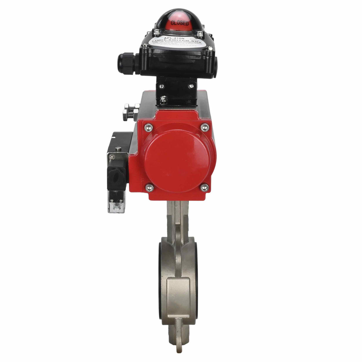 Water Butterfly Valve Elephant 316l-316l-epdm-da-4m310-110/220-apl210n, body material - stainless steel AISI 316L, disk material - stainless steel AISI 316L, seal - EPDM, pneumatic actuator operated