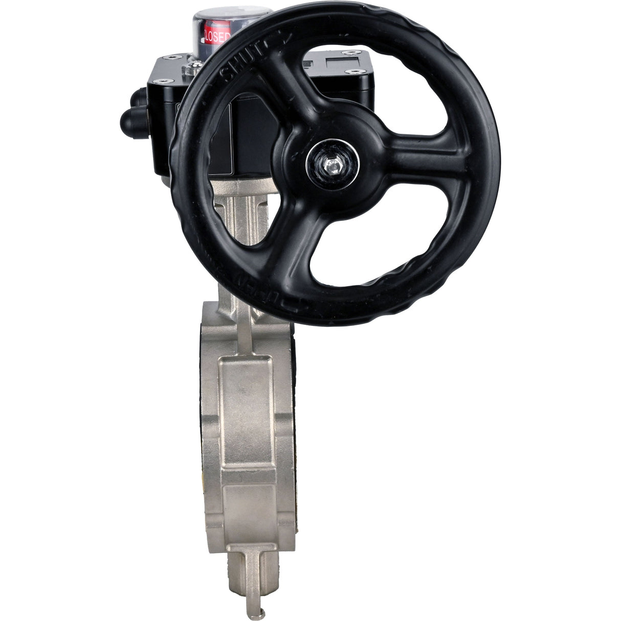 Water Butterfly Valve Elephant 316L-PTFE-HGB, body material - stainless steel AISI 316L, disk material - stainless steel AISI 316L, seal - PTFE, gear operated