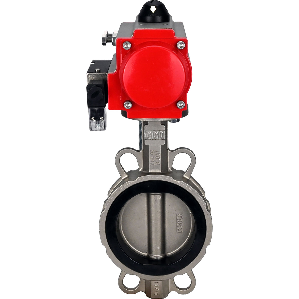 Water Butterfly Valve Elephant 316l-nbr-sa-4m310-110/220, body material - stainless steel AISI 316L, disk material - stainless steel AISI 316L, seal - NBR, pneumatic actuator operated