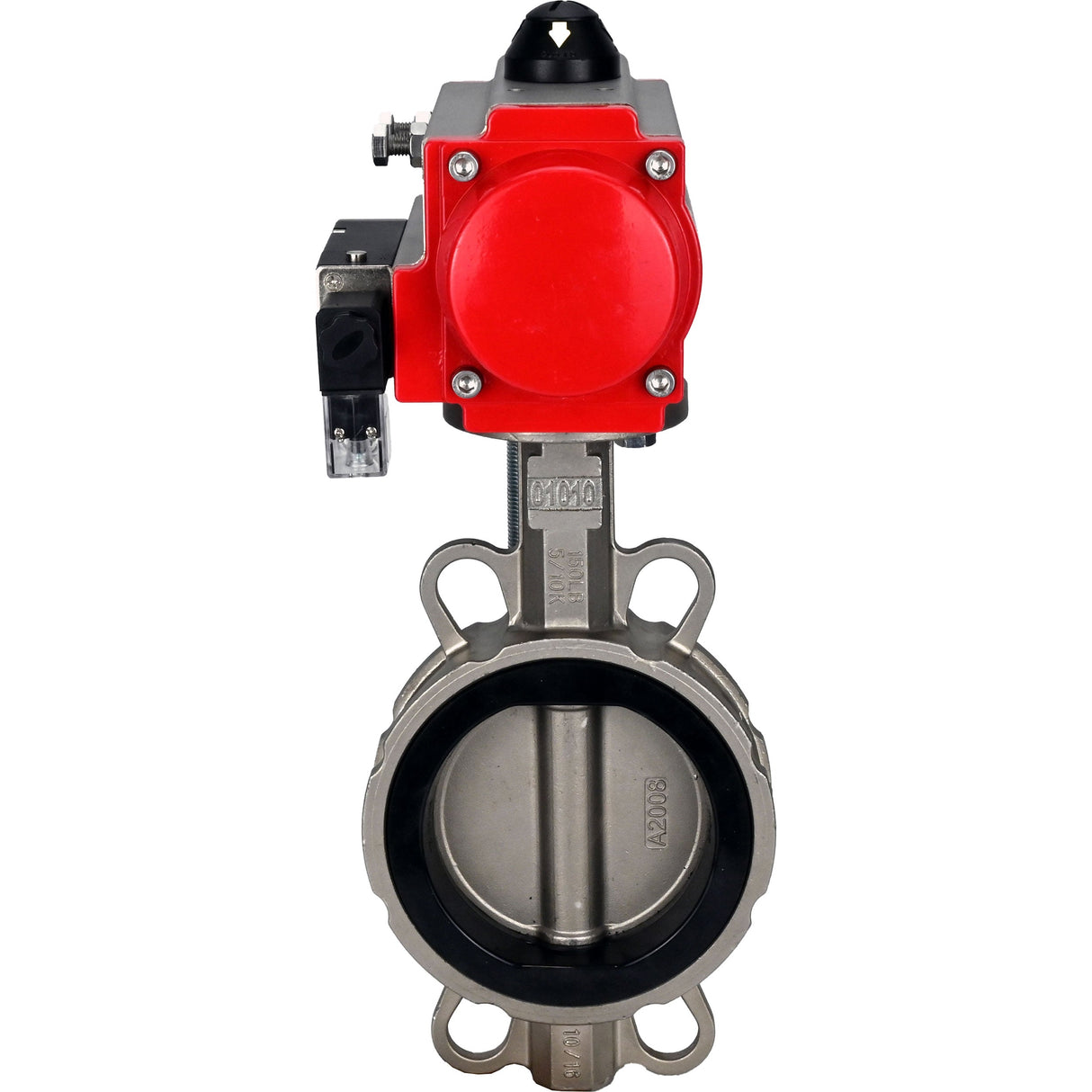 Water Butterfly Valve Elephant 316l-nbr-da-4m310-110/220, body material - stainless steel AISI 316L, disk material - stainless steel AISI 316L, seal - NBR, pneumatic actuator operated