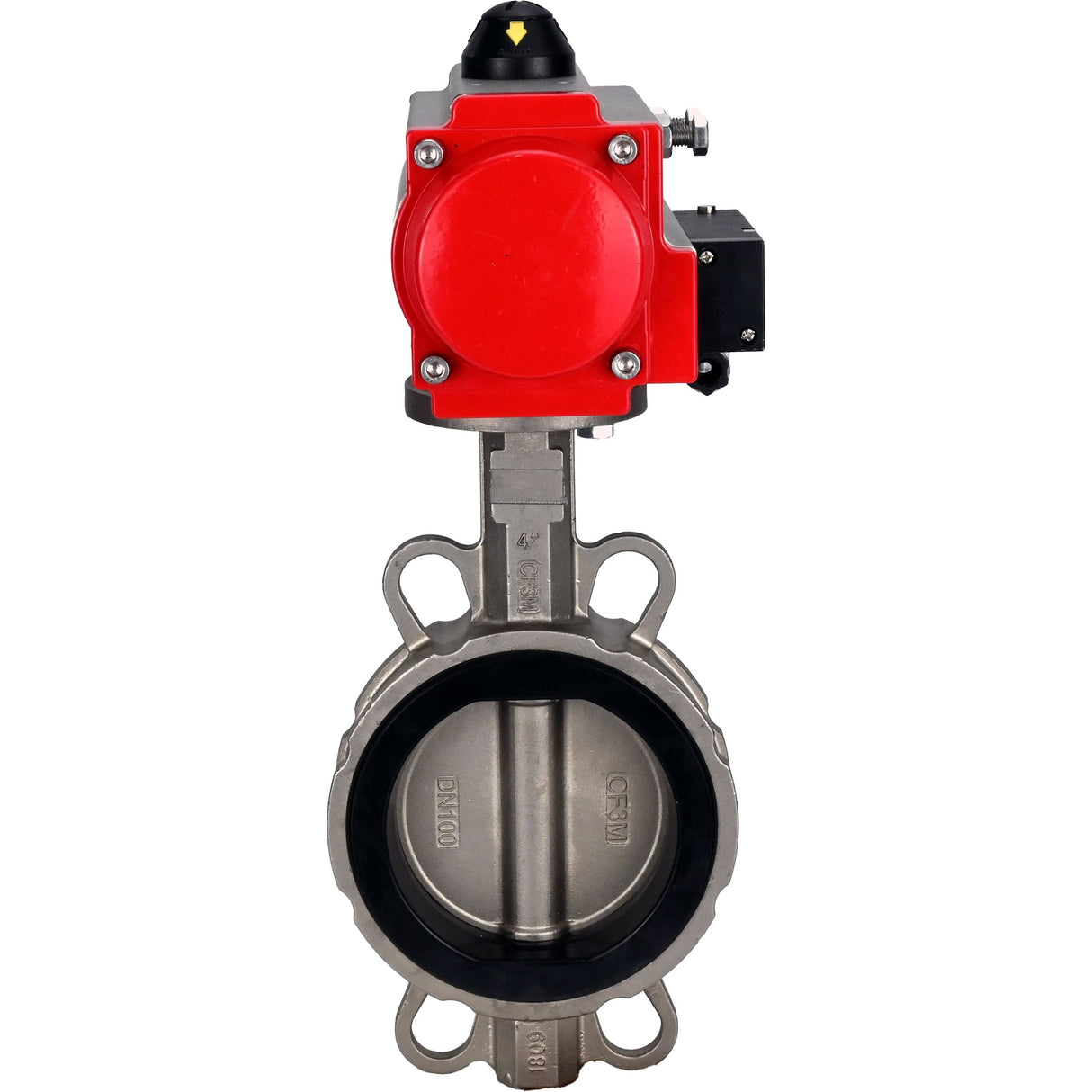 Water Butterfly Valve Elephant 316l-viton-da-4m310-NAMUR-110/220, body material - stainless steel AISI 316L, disk material - stainless steel AISI 316L, seal - VITON, pneumatic actuator operated