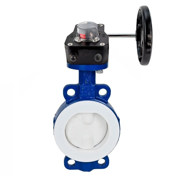 Water Butterfly Valve Elephant WBV3434Pf-2W-Fb-H, body material - Carbon steel, disk material - Carbon steel, seal - PTFE, coated PTFE, gearbox HGB RQN