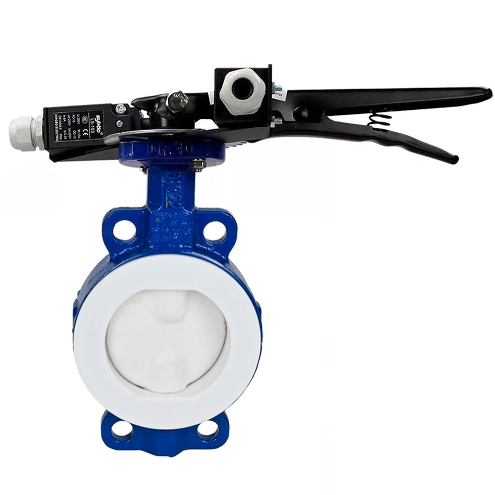 Water Butterfly Valve Elephant WBV3434Pf-2W-Fb-H, body material - Carbon steel, disk material - Carbon steel, seal - PTFE, coated PTFE, handle, LSU LS-103
