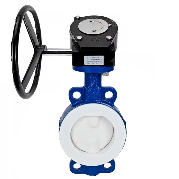 Water Butterfly Valve Elephant WBV3434Pf-2W-Fb-H, body material - Carbon steel, disk material - Carbon steel, seal - PTFE, coated PTFE, gearbox RDN RQN