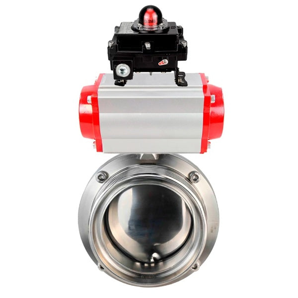 Water Butterfly valves Elephant WBV3131S-2W-T-H, body material - stainless steel AISI 304, seal - Silicon, with pneumatic actuator PA-DA-052 double action, LSU APL-410N EX
