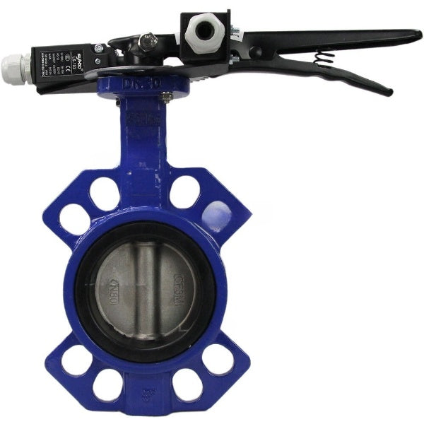 Water Butterfly Valve Elephant WBV1413E-2W-Fb-H, body material - Cast iron GGG50/EN-GJS-500-7, disk material - Cast iron GGG40/EN-GJS-400-15, seal - EPDM, handle, LSU LS-103