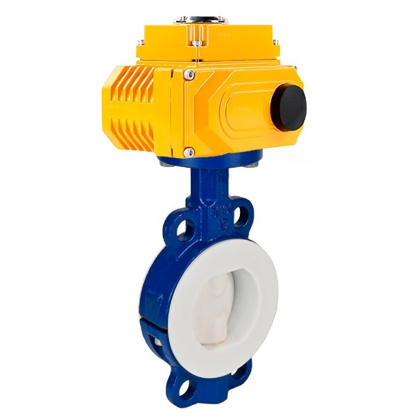 Water Butterfly Valve Elephant WBV3434Pf-2W-Fb-H, body material - Carbon steel, disk material - Carbon steel, seal - PTFE, coated PTFE, electric actuator QT-N-хEM-B1 220V
