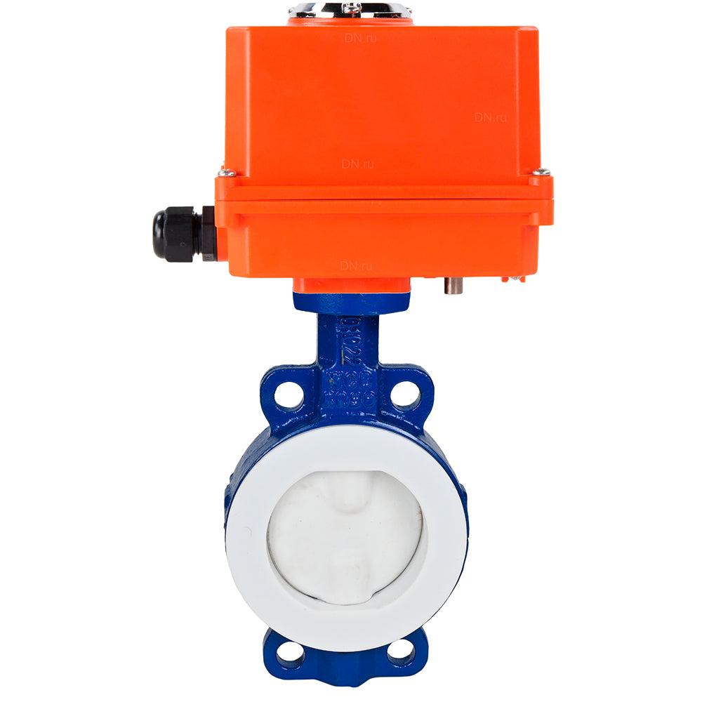 Water Butterfly Valve Elephant WBV3434Pf-2W-Fb-H, body material - Carbon steel, disk material - Carbon steel, seal - PTFE, coated PTFE, electric actuator QT-N-хEM-O1 220V