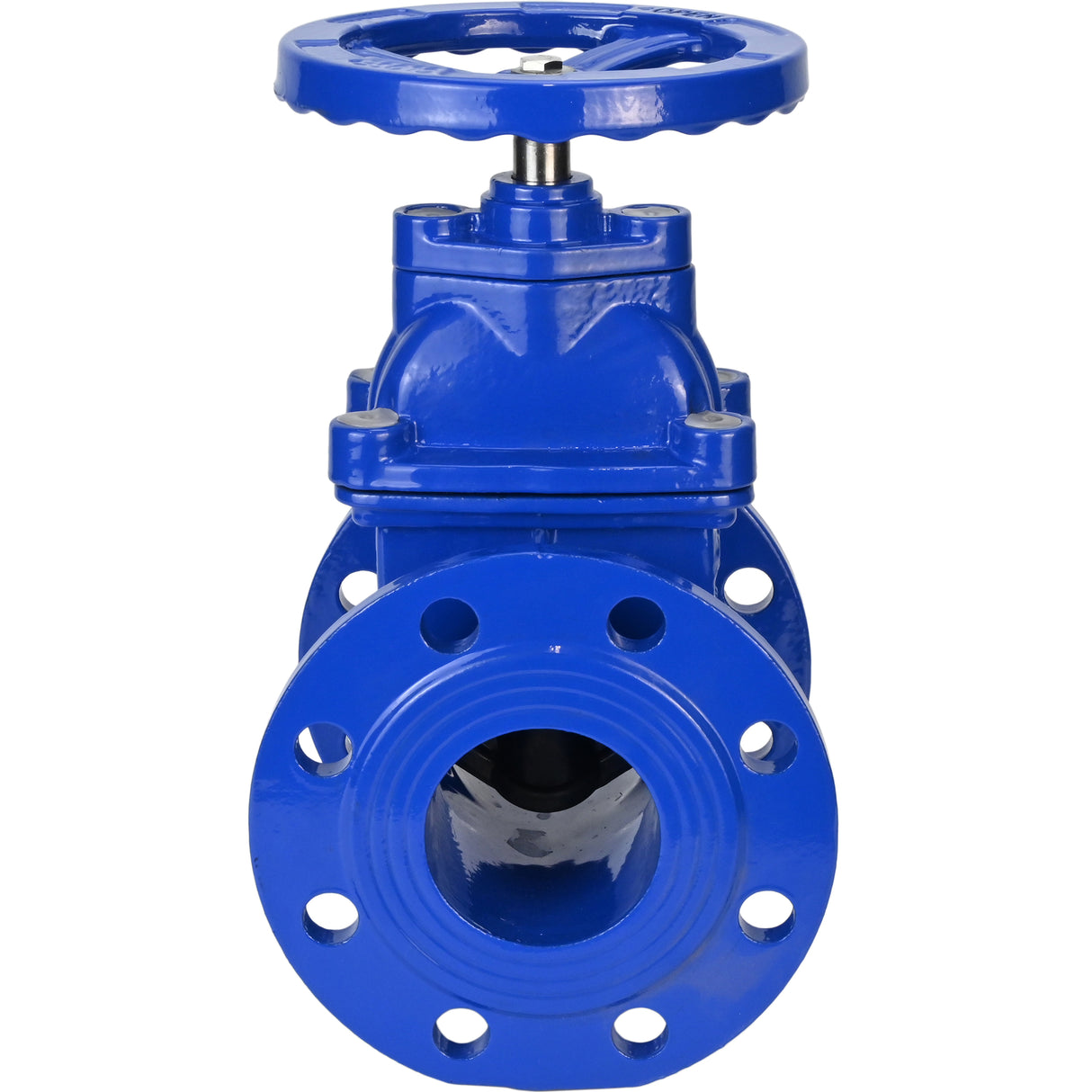 Wedge gate valve Elephant GVWN1414E-2W-F-S, body material - cast iron GGG50, wedge material - cast iron + EPDM, seal - EPDM, handwheel, color - blue