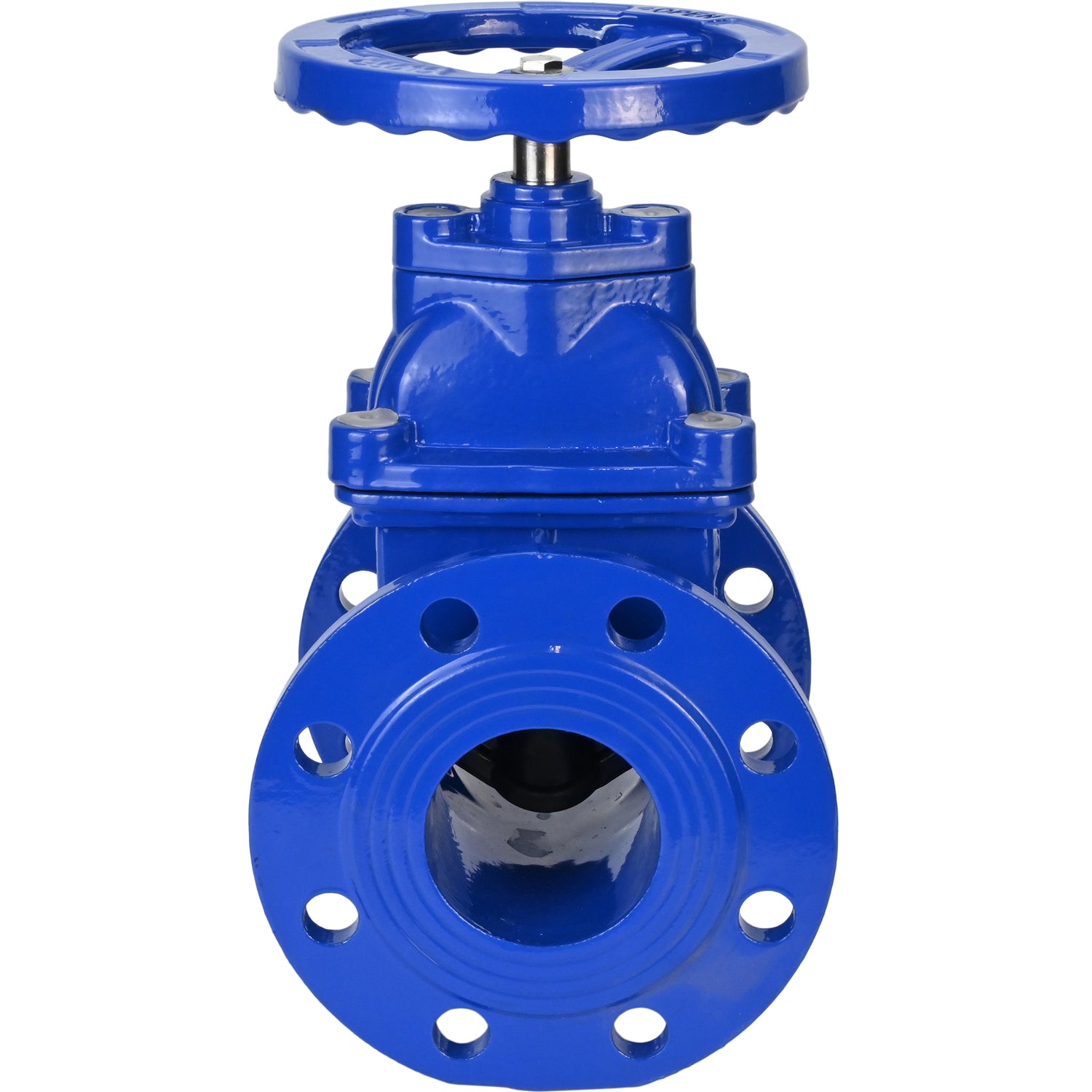 Wedge gate valve Elephant GVWN1414E-2W-F-S, body material - cast iron GGG50, wedge material - cast iron + EPDM, seal - EPDM, handwheel, color - blue
