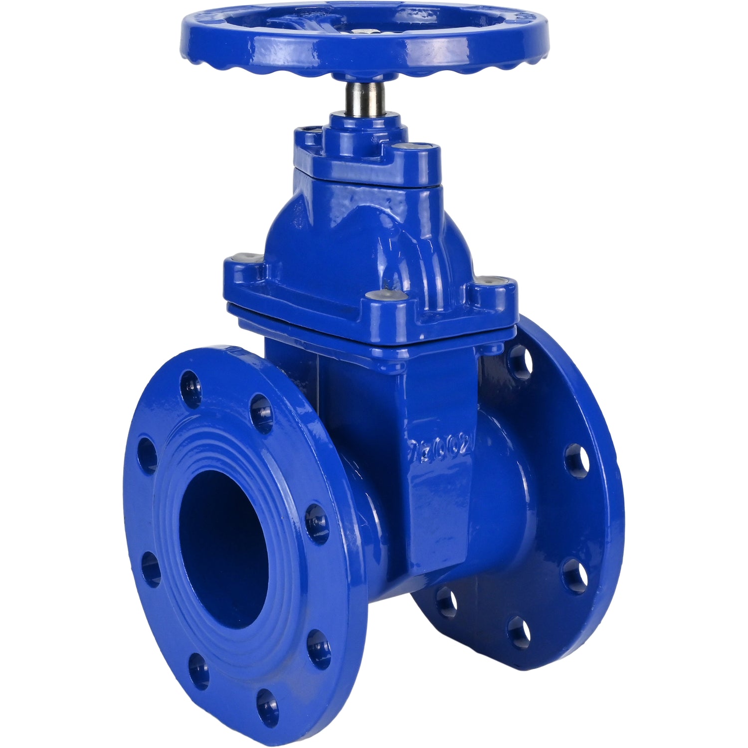 Wedge gate valve Elephant GVWN1414E-2W-F-S, body material - cast iron GGG50, wedge material - cast iron + EPDM, seal - EPDM, handwheel, color - blue