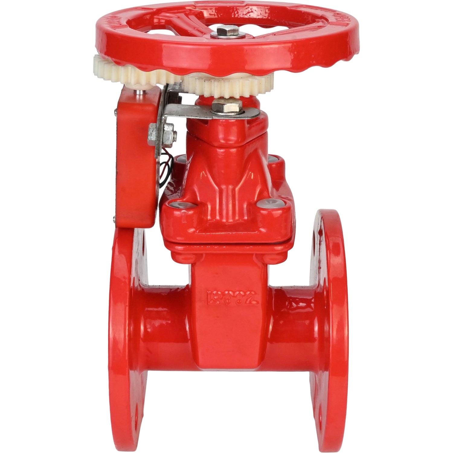 Wedge gate valve Elephant GVWN1414S-2W-F-S, body material - cast iron GGG50, wedge material - cast iron + silicon, seal - silicon, handwheel, color - red