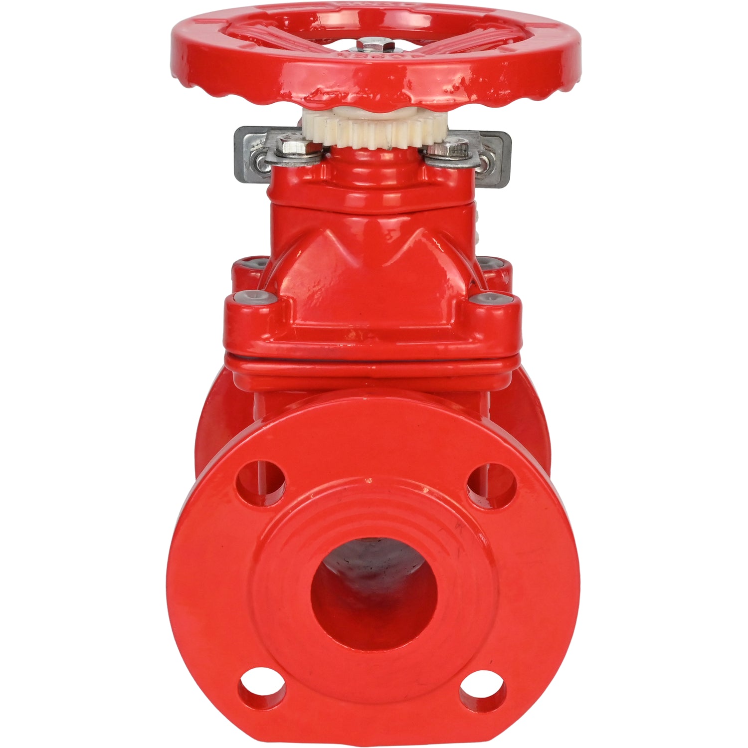 Wedge gate valve Elephant GVWN1414S-2W-F-S, body material - cast iron GGG50, wedge material - cast iron + silicon, seal - silicon, handwheel, color - red