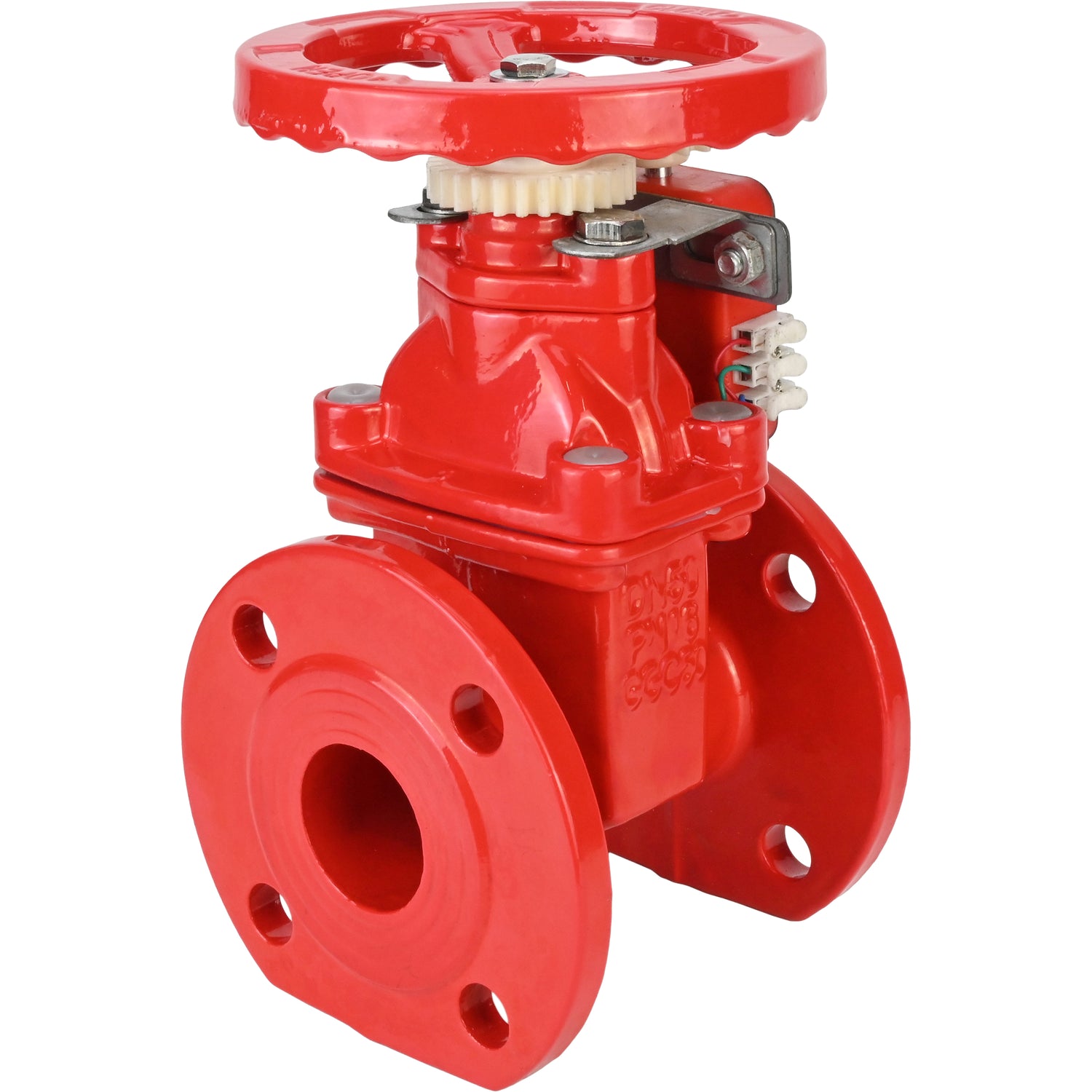 Wedge gate valve Elephant GVWN1414S-2W-F-S, body material - cast iron GGG50, wedge material - cast iron + silicon, seal - silicon, handwheel, color - red