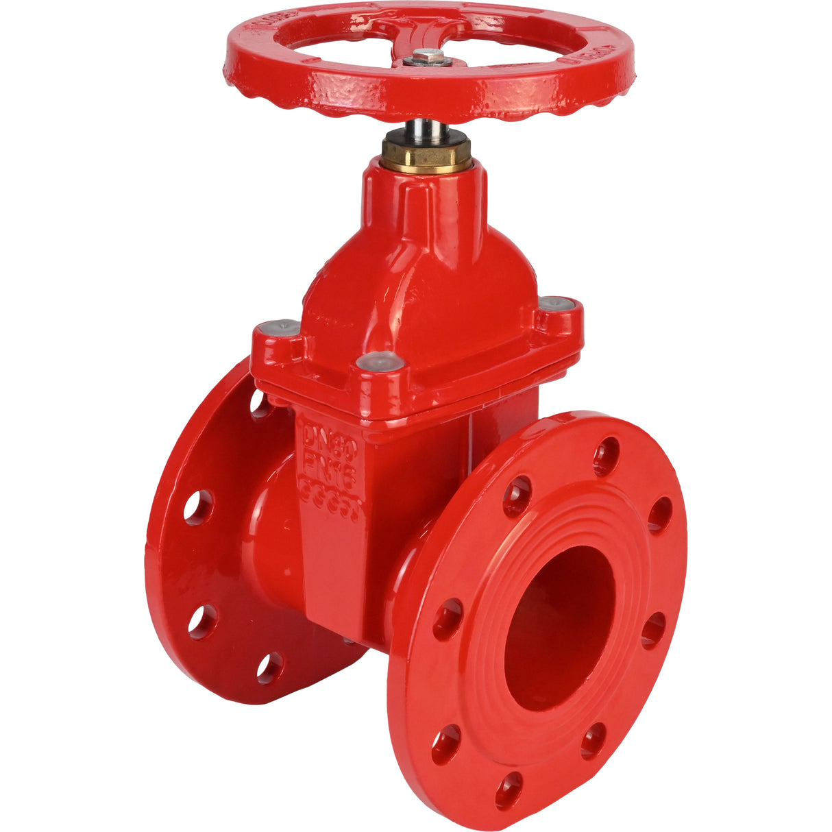 Wedge gate valve Elephant GVWN1414S-2W-F-S, body material - cast iron GGG50, wedge material - cast iron + silicon, seal - silicon, handwheel, color - red