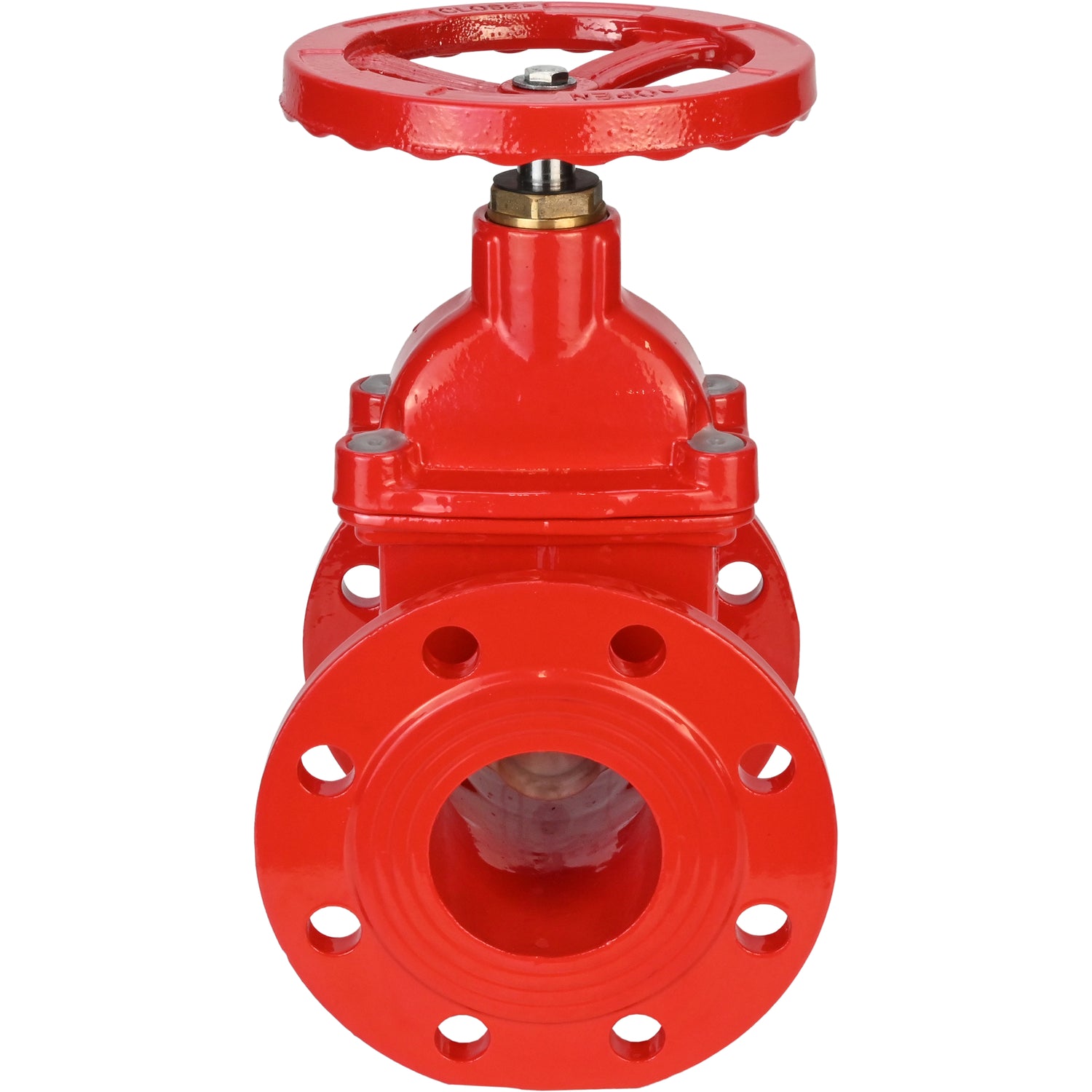Wedge gate valve Elephant GVWN1414S-2W-F-S, body material - cast iron GGG50, wedge material - cast iron + silicon, seal - silicon, handwheel, color - red