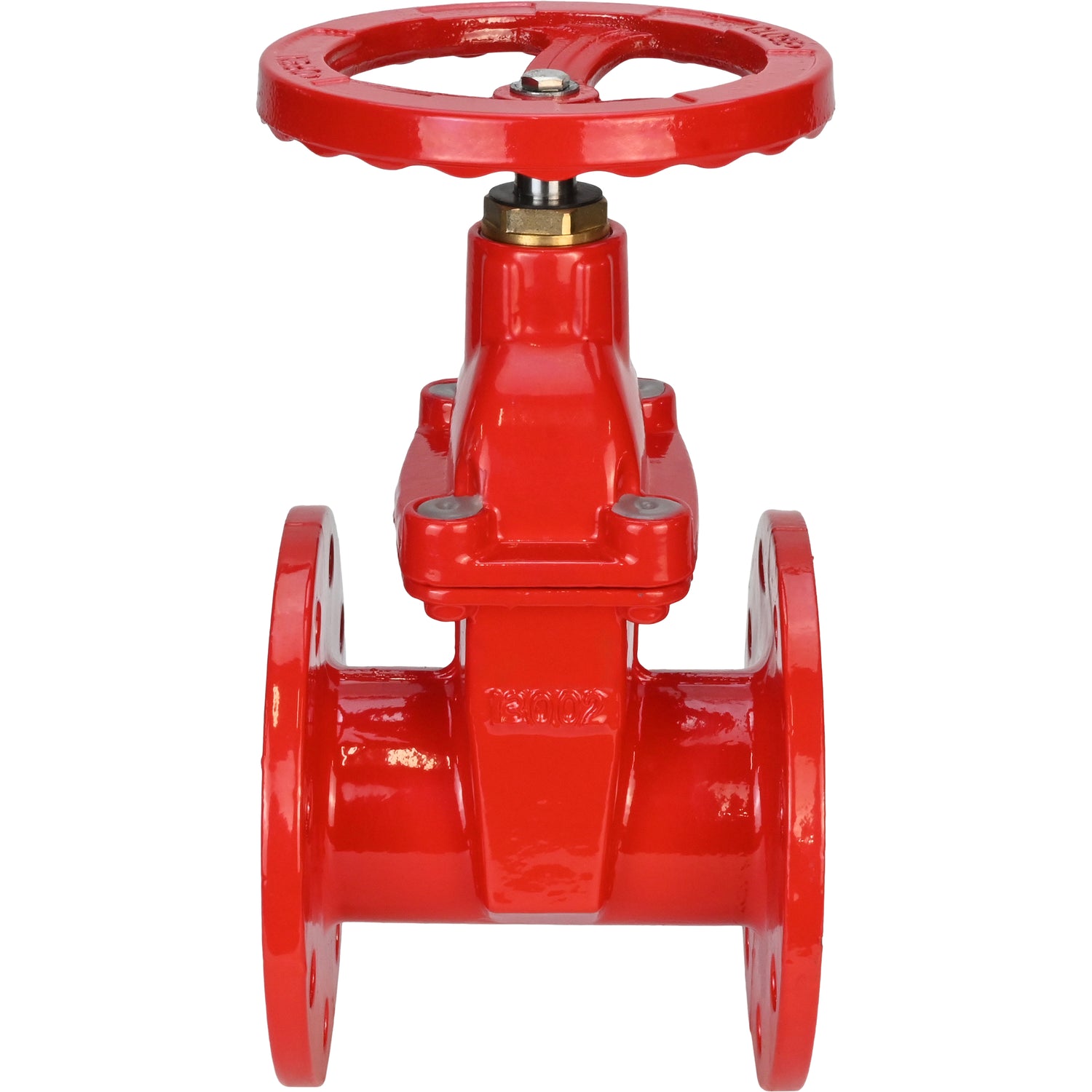 Wedge gate valve Elephant GVWN1414S-2W-F-S, body material - cast iron GGG50, wedge material - cast iron + silicon, seal - silicon, handwheel, color - red