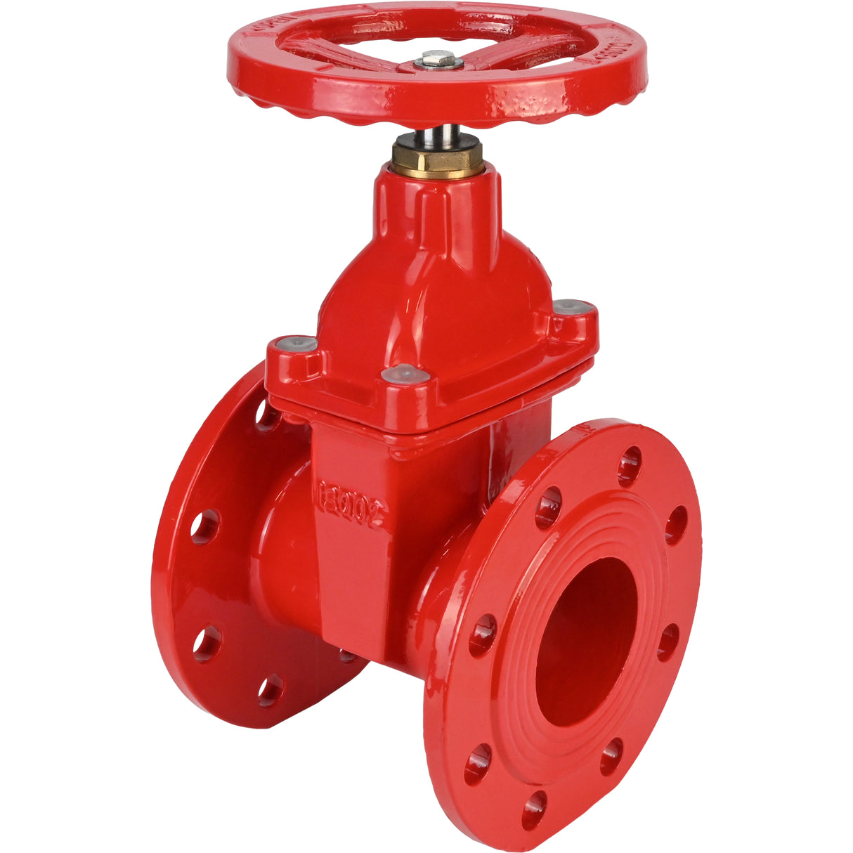 Wedge gate valve Elephant GVWN1414S-2W-F-S, body material - cast iron GGG50, wedge material - cast iron + silicon, seal - silicon, handwheel, color - red
