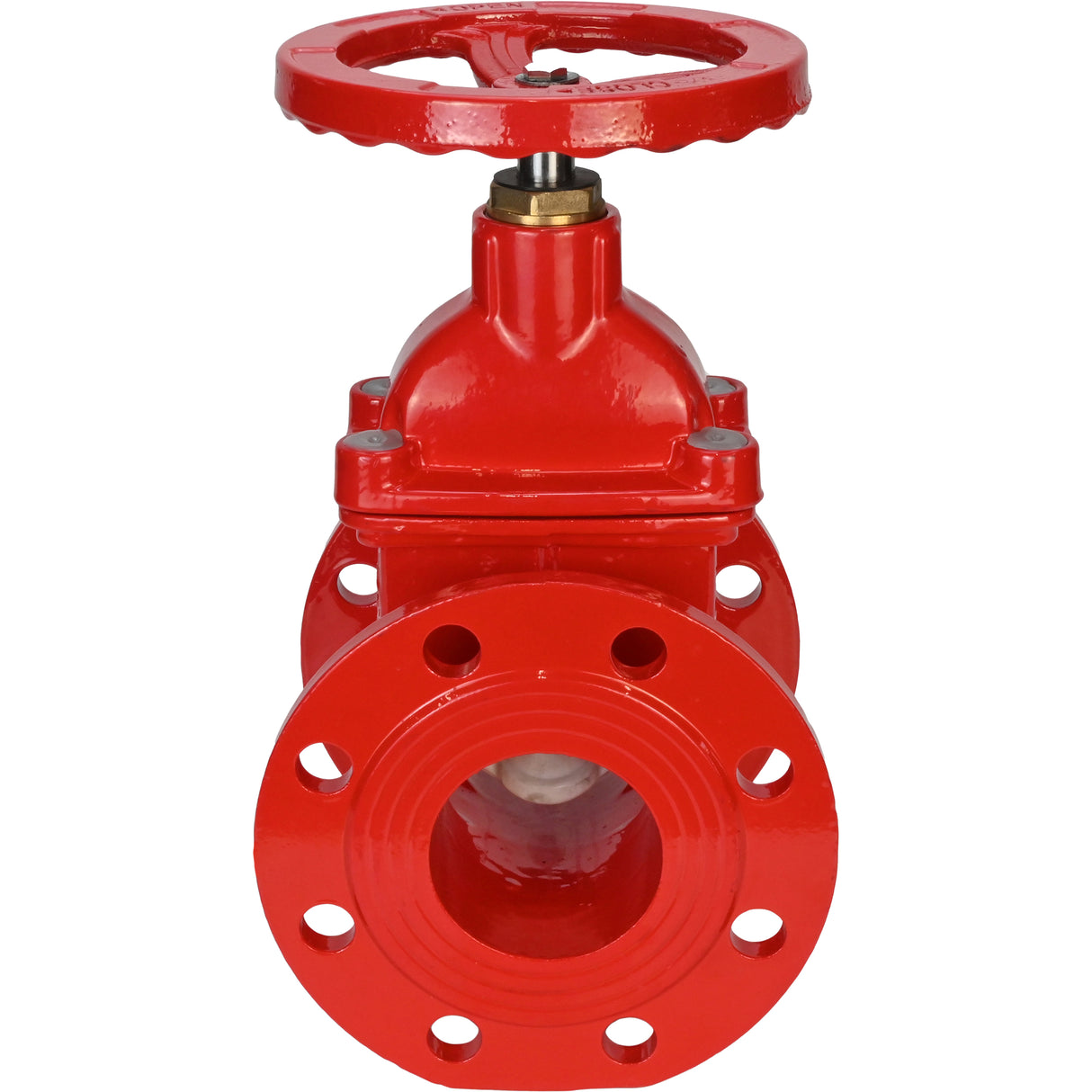 Wedge gate valve Elephant GVWN1414S-2W-F-S, body material - cast iron GGG50, wedge material - cast iron + silicon, seal - silicon, handwheel, color - red
