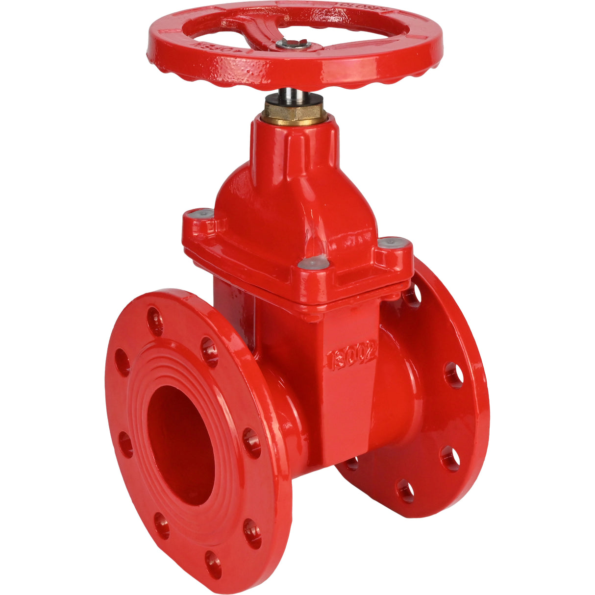 Wedge gate valve Elephant GVWN1414S-2W-F-S, body material - cast iron GGG50, wedge material - cast iron + silicon, seal - silicon, handwheel, color - red