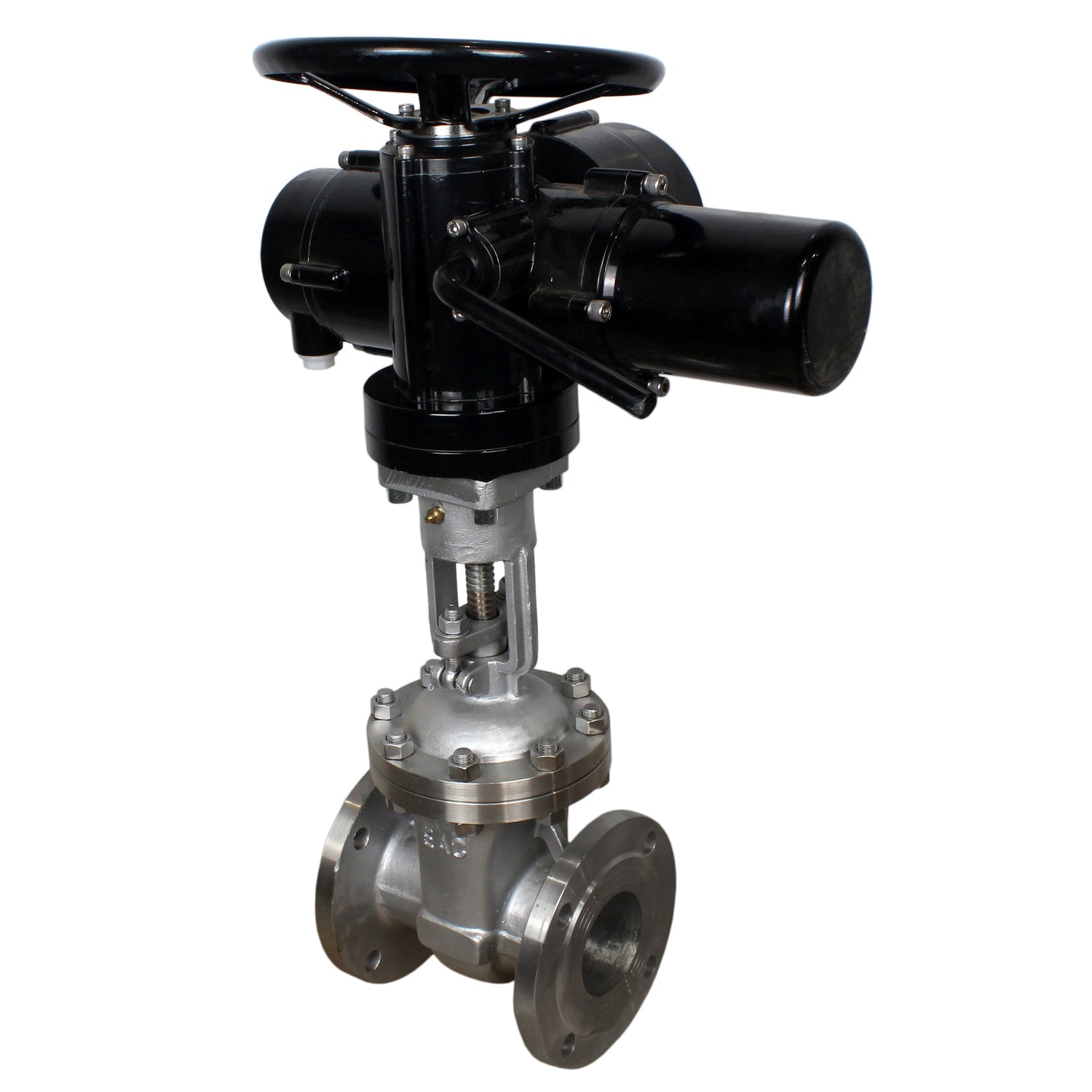 Wedge gate valves Elephant GVWR2434M-2W-F flanged, body - stainless steel 12X18H9TL, seal - metal, with OST flanges bare stem with OST flanges bare stem control - electric drive Elephant MT-N-EM-O2-380 -U1