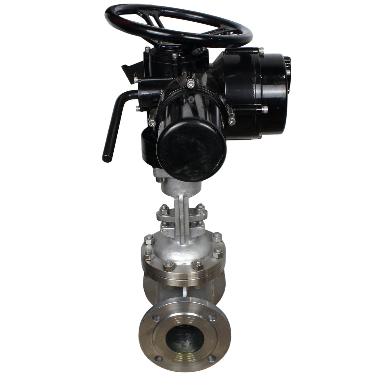 Wedge gate valves Elephant GVWR2434M-2W-F flanged, body - stainless steel 12X18H9TL, seal - metal, with OST flanges bare stem with OST flanges bare stem control - electric drive Elephant MT-N-EM-O2-380 -U1