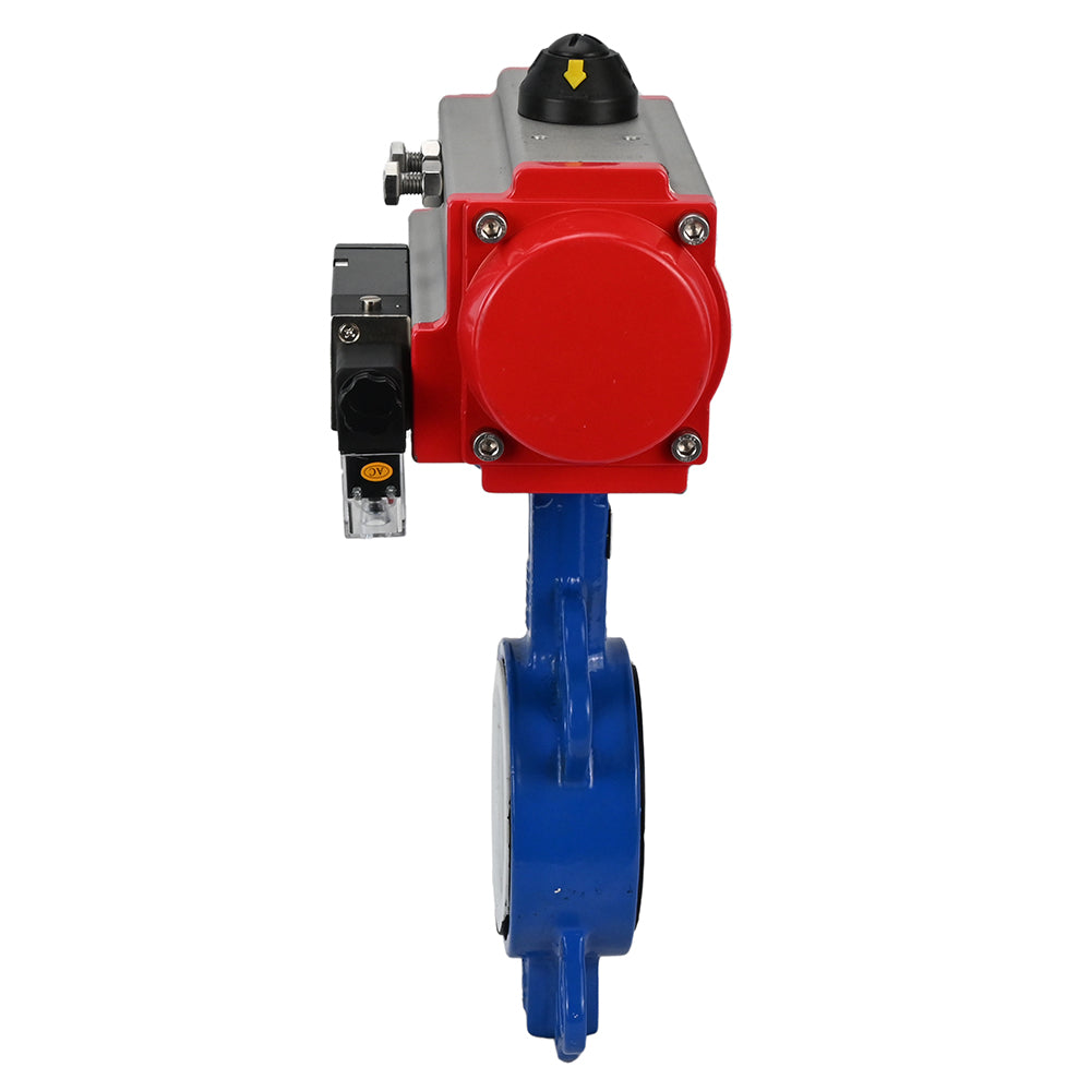 Water Butterfly Valve Elephant st-316l-ptfe-sa-4m310-110/220, body material - carbon steel WCB, disk material - stainless steel AISI 316L, seal - PTFE, pneumatic actuator operated