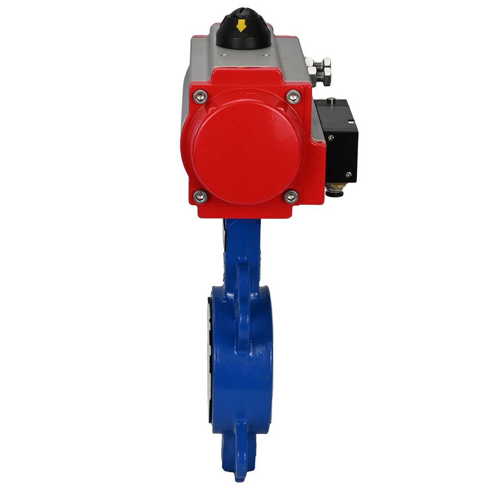 Water Butterfly Valve Elephant st-316l-ptfe-da-4m310-24v, body material - carbon steel WCB, disk material - stainless steel AISI 316L, seal - PTFE, pneumatic actuator operated
