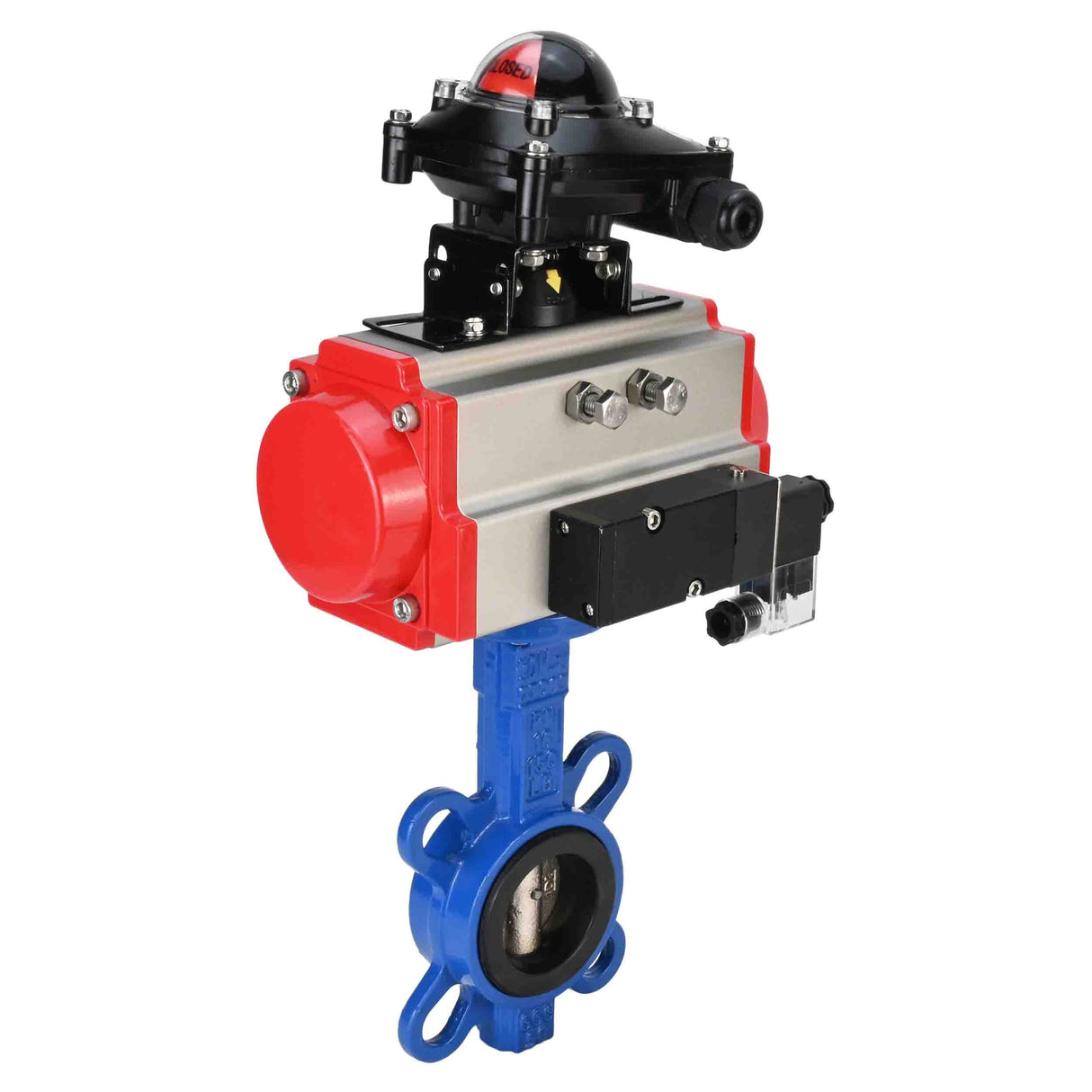 Water Butterfly Valve Elephant g50-g40-epdm-elephant-da-4m310-NAMUR-110/220v-apl-210n, body material - cast iron GGG50, disk material - cast iron GGG40, seal - EPDM, pneumatic actuator operated