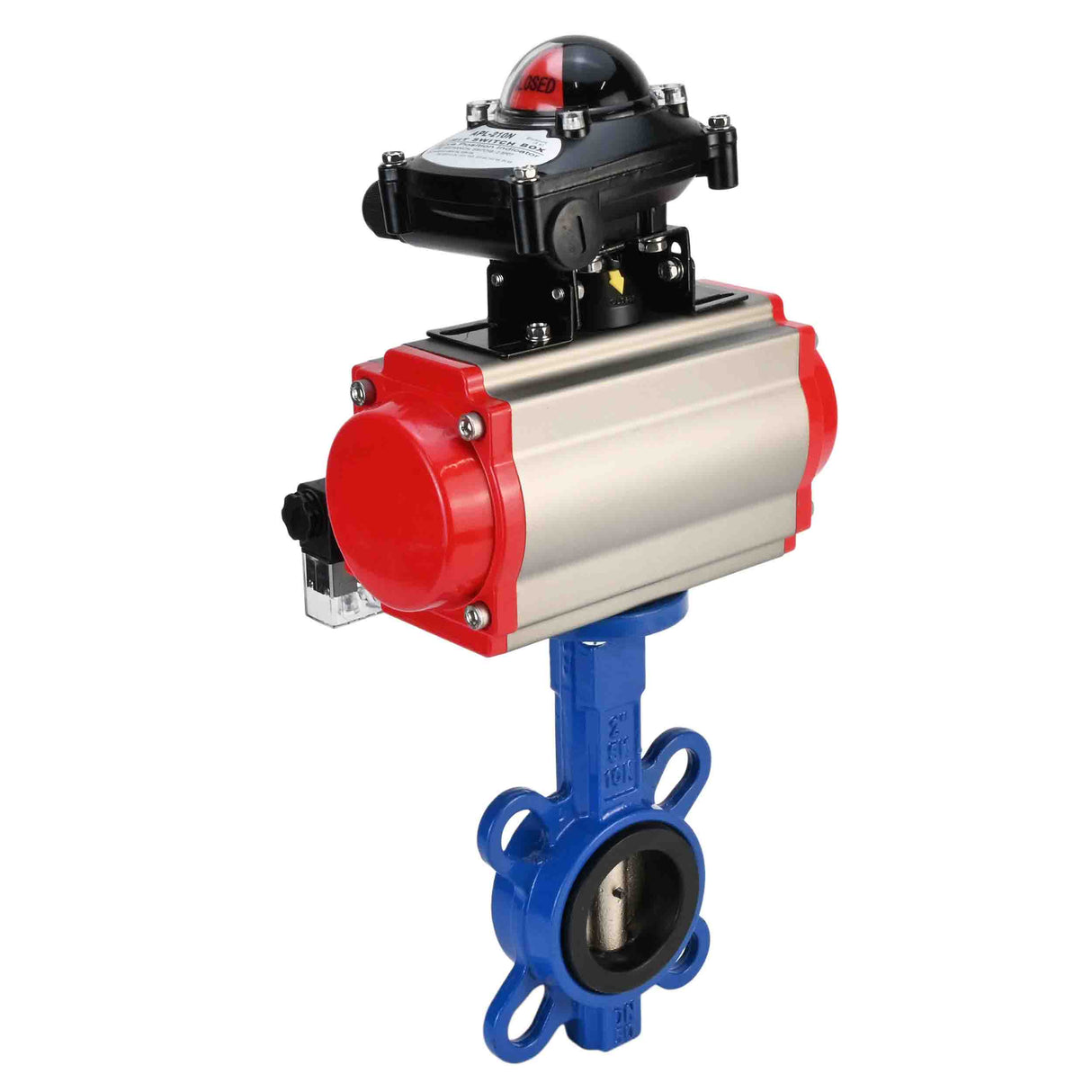 Water Butterfly Valve Elephant g50-g40-epdm-elephant-da-4m310-NAMUR-110/220v-apl-210n, body material - cast iron GGG50, disk material - cast iron GGG40, seal - EPDM, pneumatic actuator operated