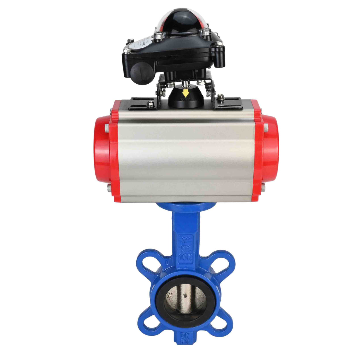 Water Butterfly Valve Elephant g50-g40-epdm-elephant-da-4m310-NAMUR-110/220v-apl-210n, body material - cast iron GGG50, disk material - cast iron GGG40, seal - EPDM, pneumatic actuator operated