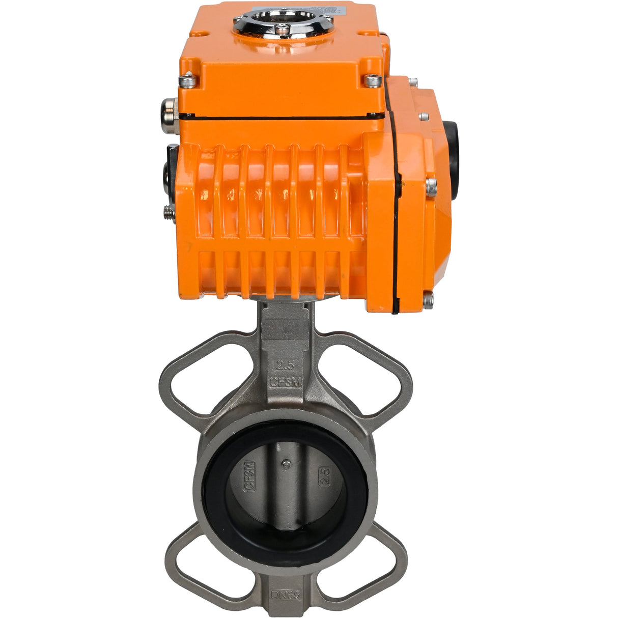 Water Butterfly Valve Elephant 316L-316L-NBR body material - stainless steel aisi 316l, disk material - stainless steel aisi 316l, seal - NBR with electric actuator Elephant 220V, feedback sensor and input control signal 0-10V