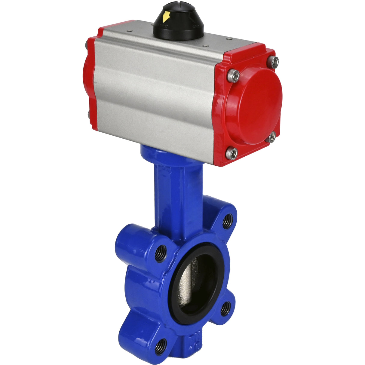 Water Butterfly Valve Elephant WBV1616N-2W-Fb-H, body material - cast iron QT450, disk material - cast iron QT450, seal - NBR, with pneumatic actuator double action PA-DA