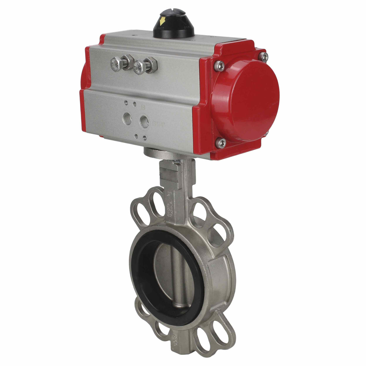 Water Butterfly Valve Elephant WBV3131V-2W-Fb-H, body material - Stainless steel AISI 304, disk material - Stainless steel AISI 304, seal - Viton, pneumatic actuator PA-SA with return springs