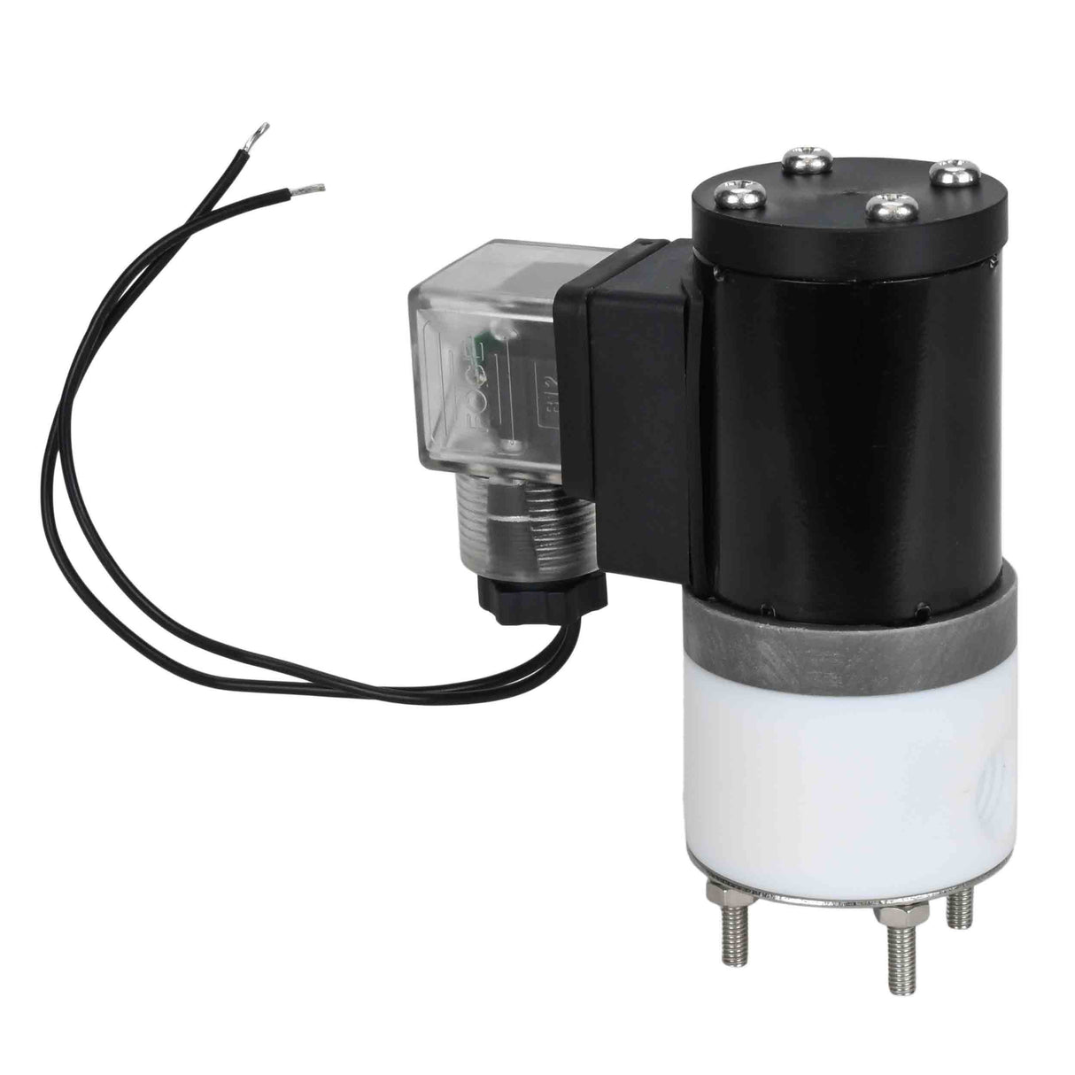 Two way normally closed direct acting electric solenoid valve Elephant DHF11 normally closed PTFE VITON G 24V, body material - PTFE, seal - Viton