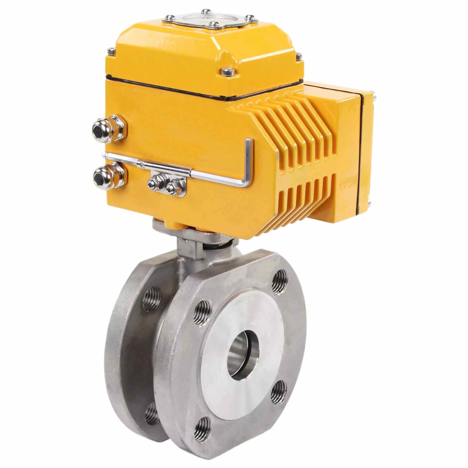 Stainless steel ball valve Elephant BV3232P-FP-Fb 16 bar, body material - stainless steel AISI 316, seal - PTFE, full port, compact flanged, electric actuator Elephant 380 V