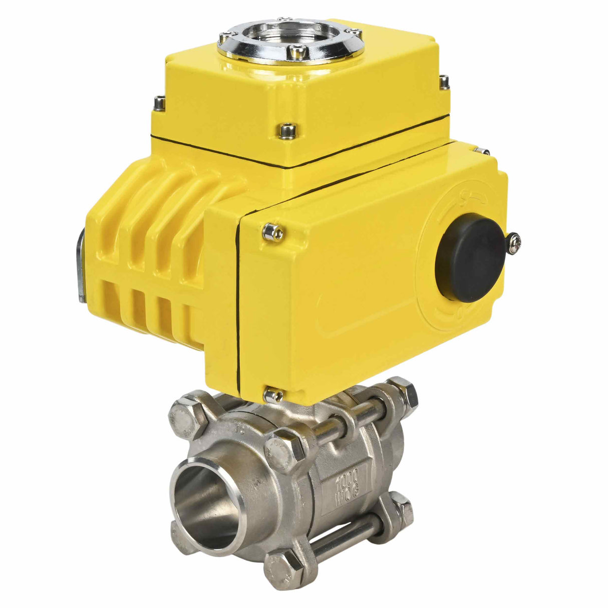 Stainless steel ball valve Elephant BVPP 316,200-ISO 63 bar SS316 full port, for welding, body material - stainless steel, quarter-turn electric actuator Elephant-003 220 V