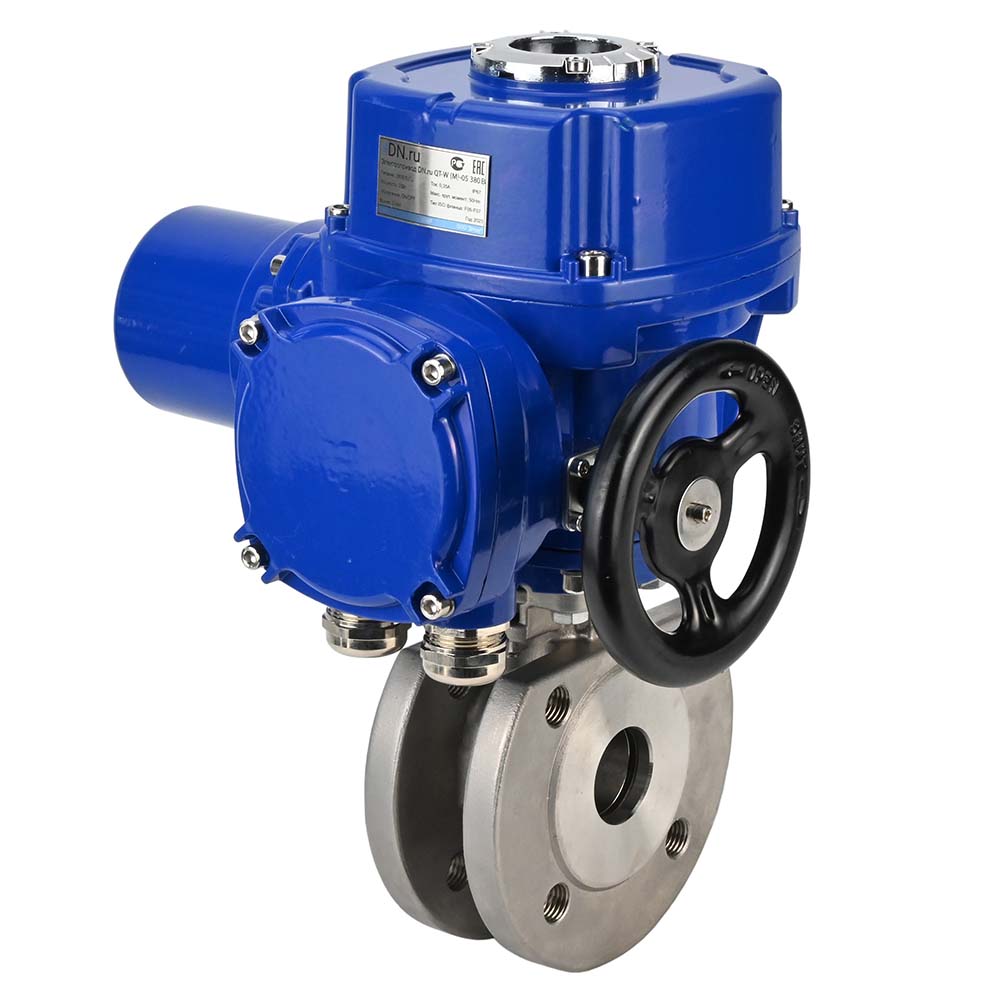 Stainless steel ball valve Elephant-BVсFP,316,200 16 bar full port, compact flanged, quarter-turn electric actuator Elephant QT-W (M) 220 V