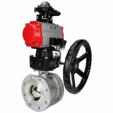 Ball valves Elephant BV3232P(2pc)-FP-F-ISO-R DN200-250 16 bar full bore flanged, body - stainless steel 316, with double-acting PA-DA pneumatic actuator, pneumatic distributor 4M310-08 220V, BKV APL-210N and MON gearbox -ISO