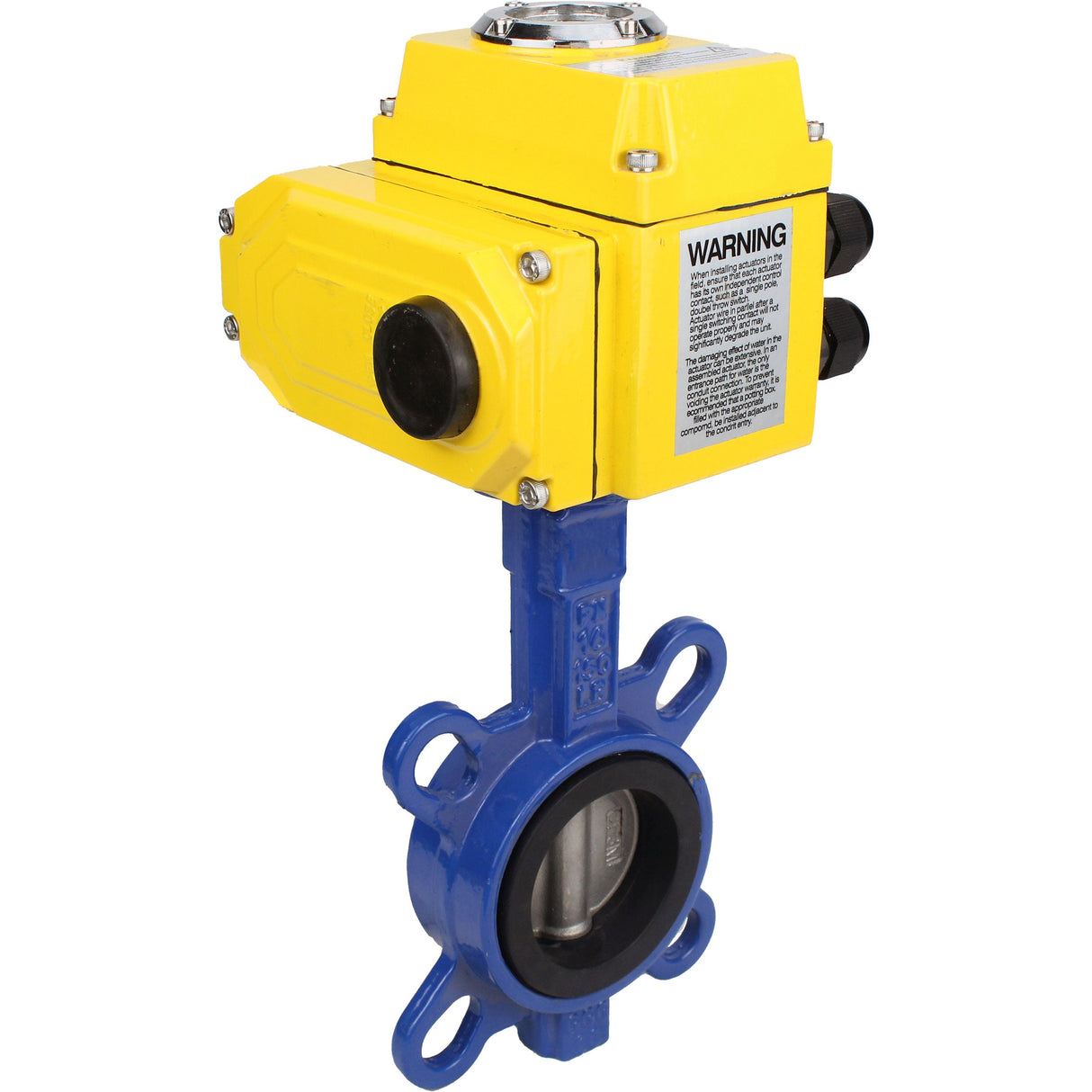 Water Butterfly Valve Elephant ggg50-316l-epdm-elephant-110/220, body material - cast iron GGG50, disk material - stainless steel AISI 316L, seal - EPDM, electric actuator operated