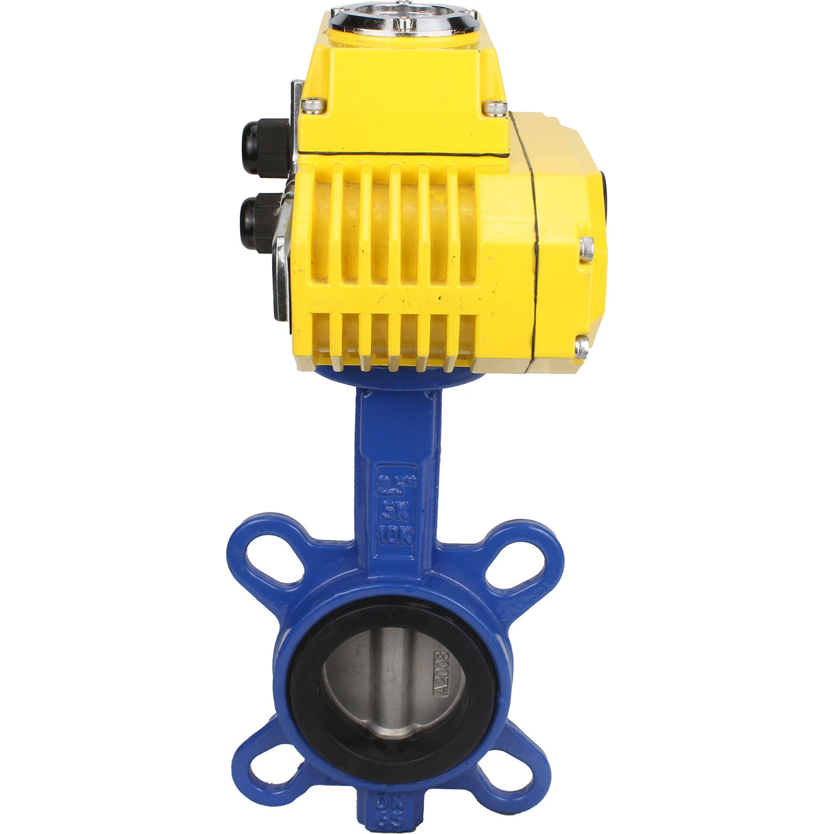 Water Butterfly Valve Elephant ggg50-316l-epdm-elephant-24v, body material - cast iron GGG50, disk material - stainless steel AISI 316L, seal - EPDM, electric actuator operated