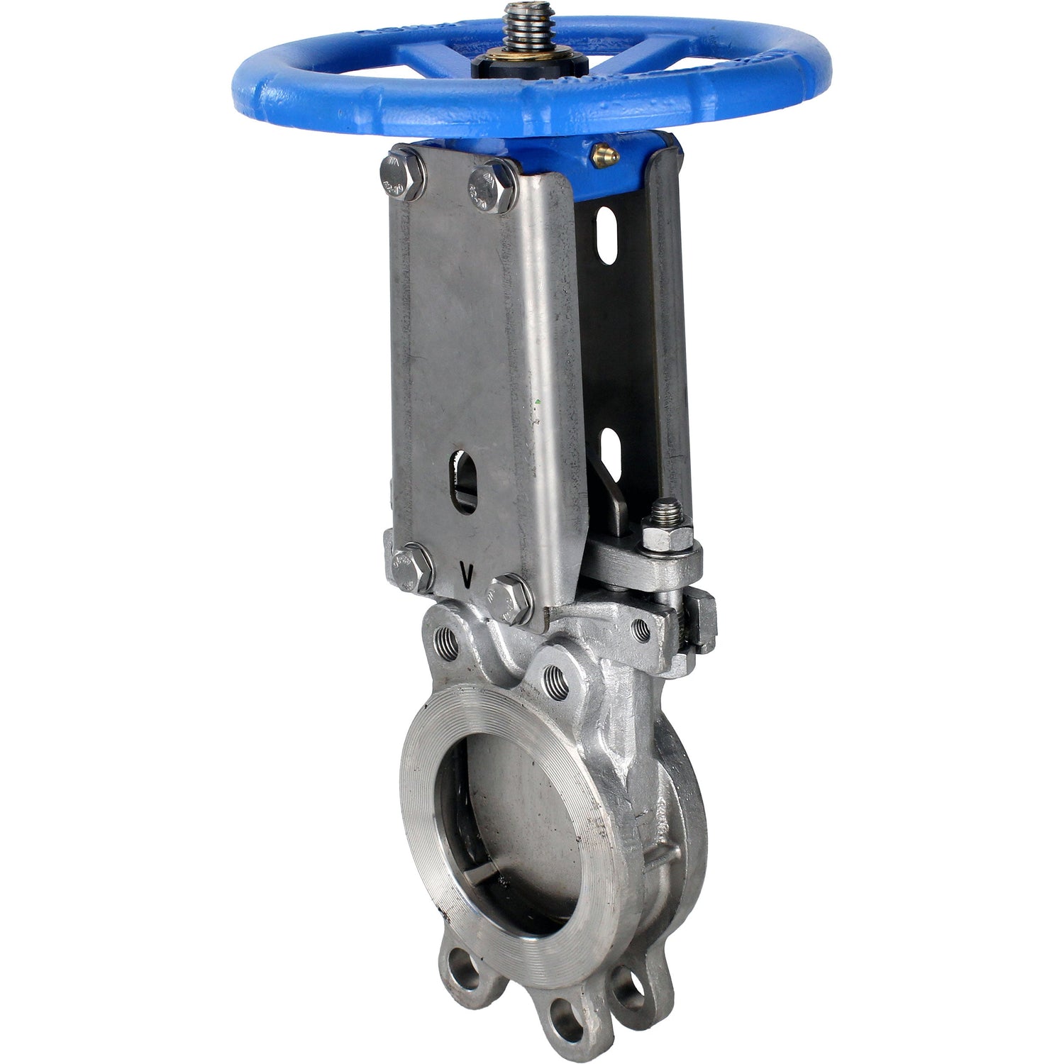 Knife gate valve Elephant GVKR3232E-1W-Fb-S, body material - stainless steel AISI 316, knife material - stainless steel AISI 316, seal - EPDM, handwheel, WENZ
