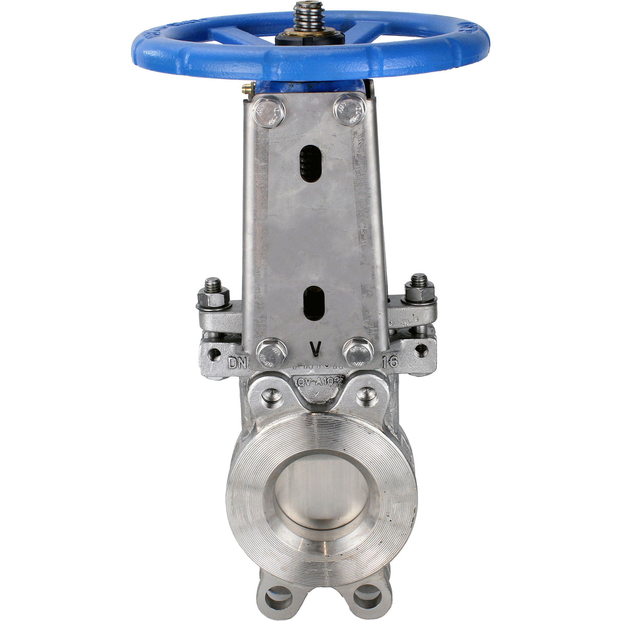 Knife gate valve Elephant GVKR3232E-1W-Fb-S, body material - stainless steel AISI 316, knife material - stainless steel AISI 316, seal - EPDM, handwheel, WENZ