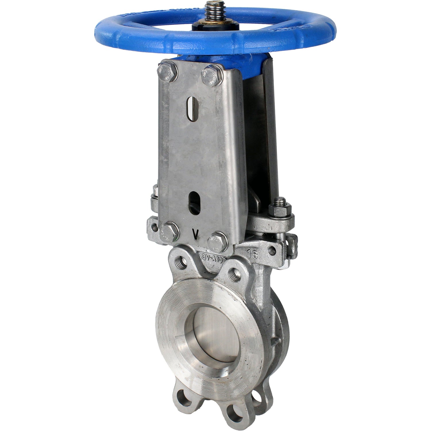 Knife gate valve Elephant GVKR3232E-1W-Fb-S, body material - stainless steel AISI 316, knife material - stainless steel AISI 316, seal - EPDM, handwheel, WENZ